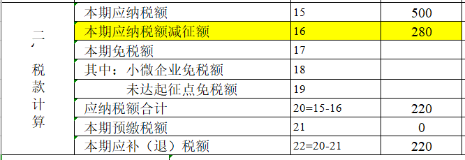 小規(guī)模稅控盤減免增值稅主表填報